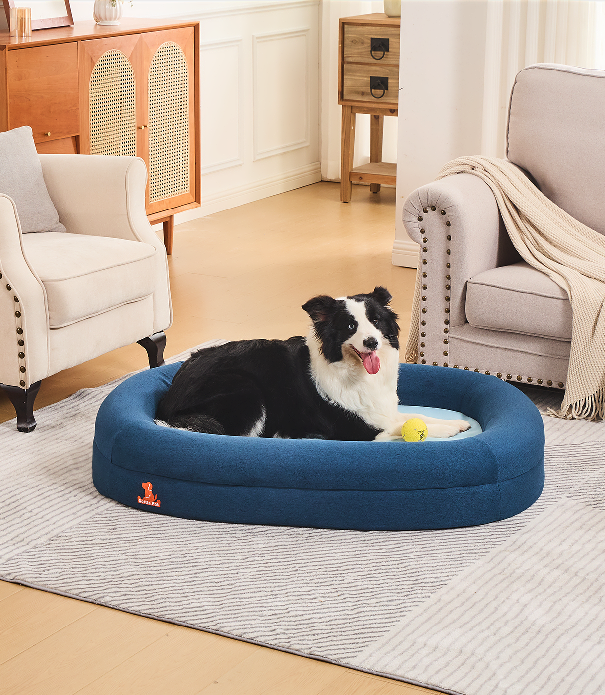 Large Twilight Blue Settle Bed