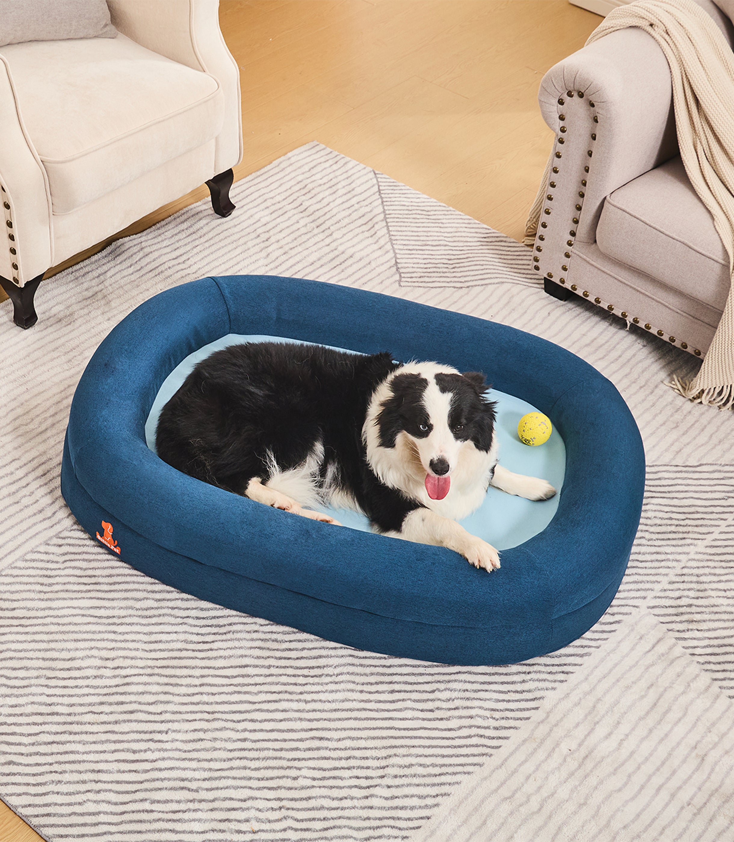 Large Twilight Blue Settle Bed