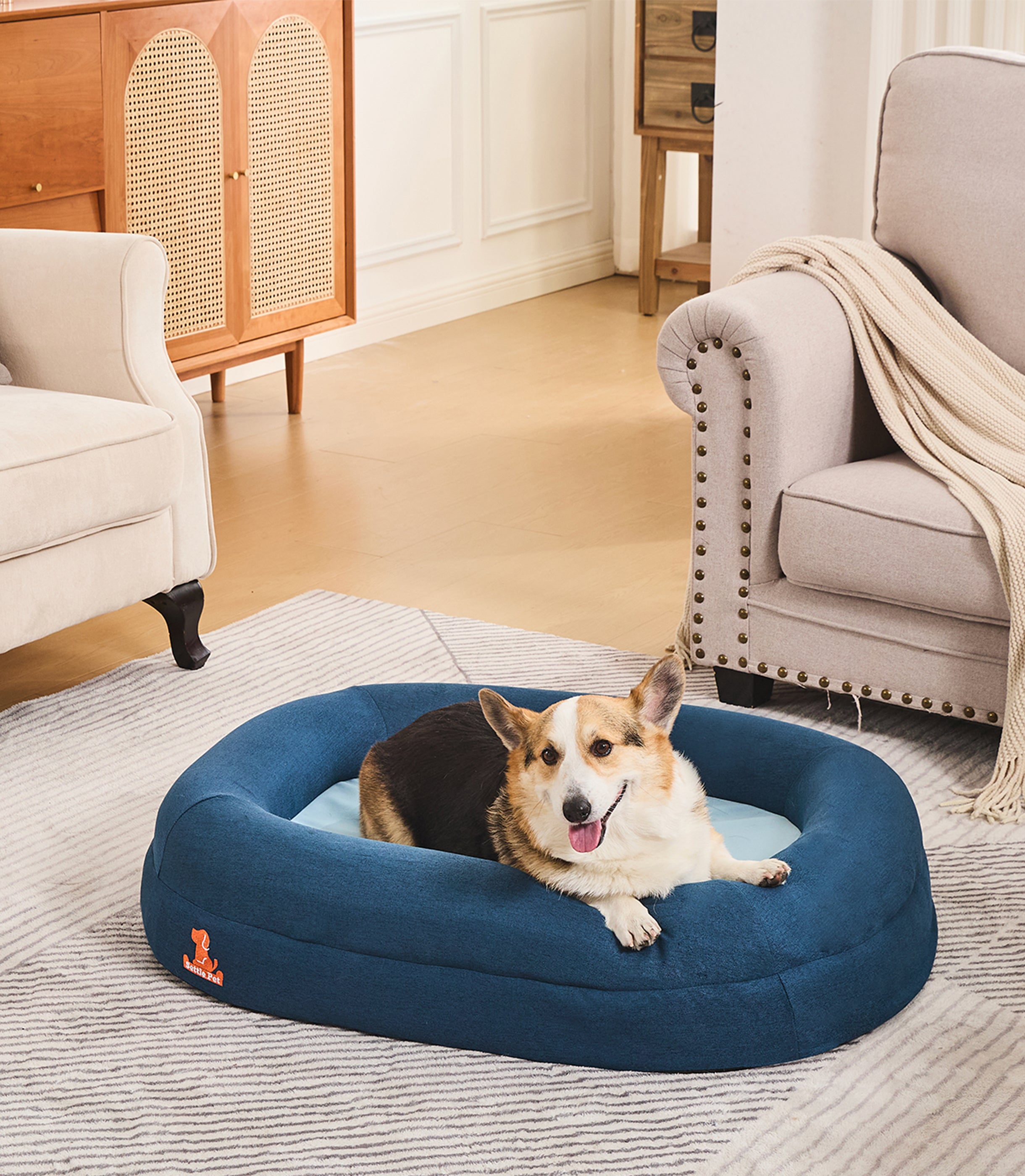 Medium Twilight Blue Settle Bed