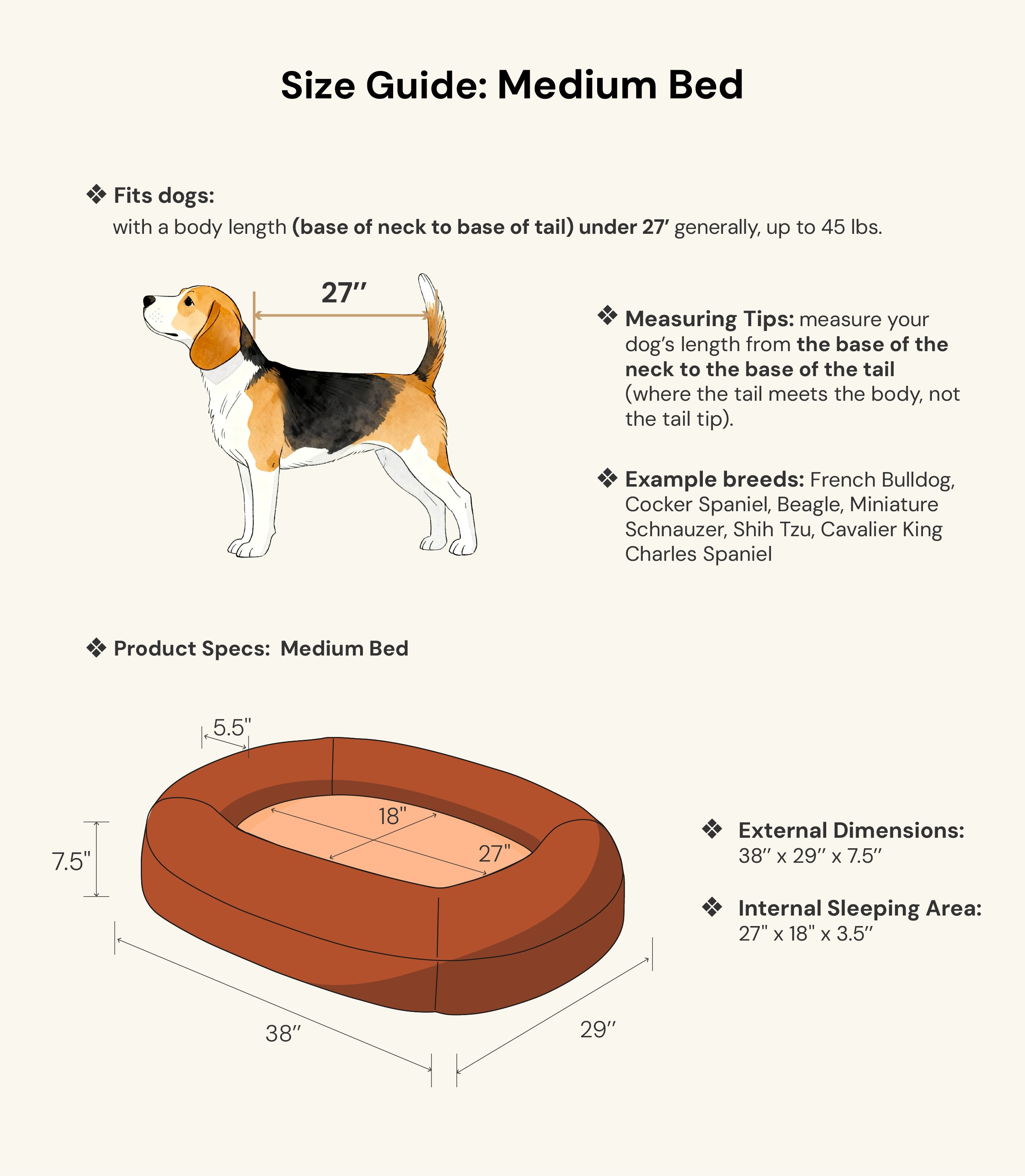 Medium Cocoa Mocha Settle Bed