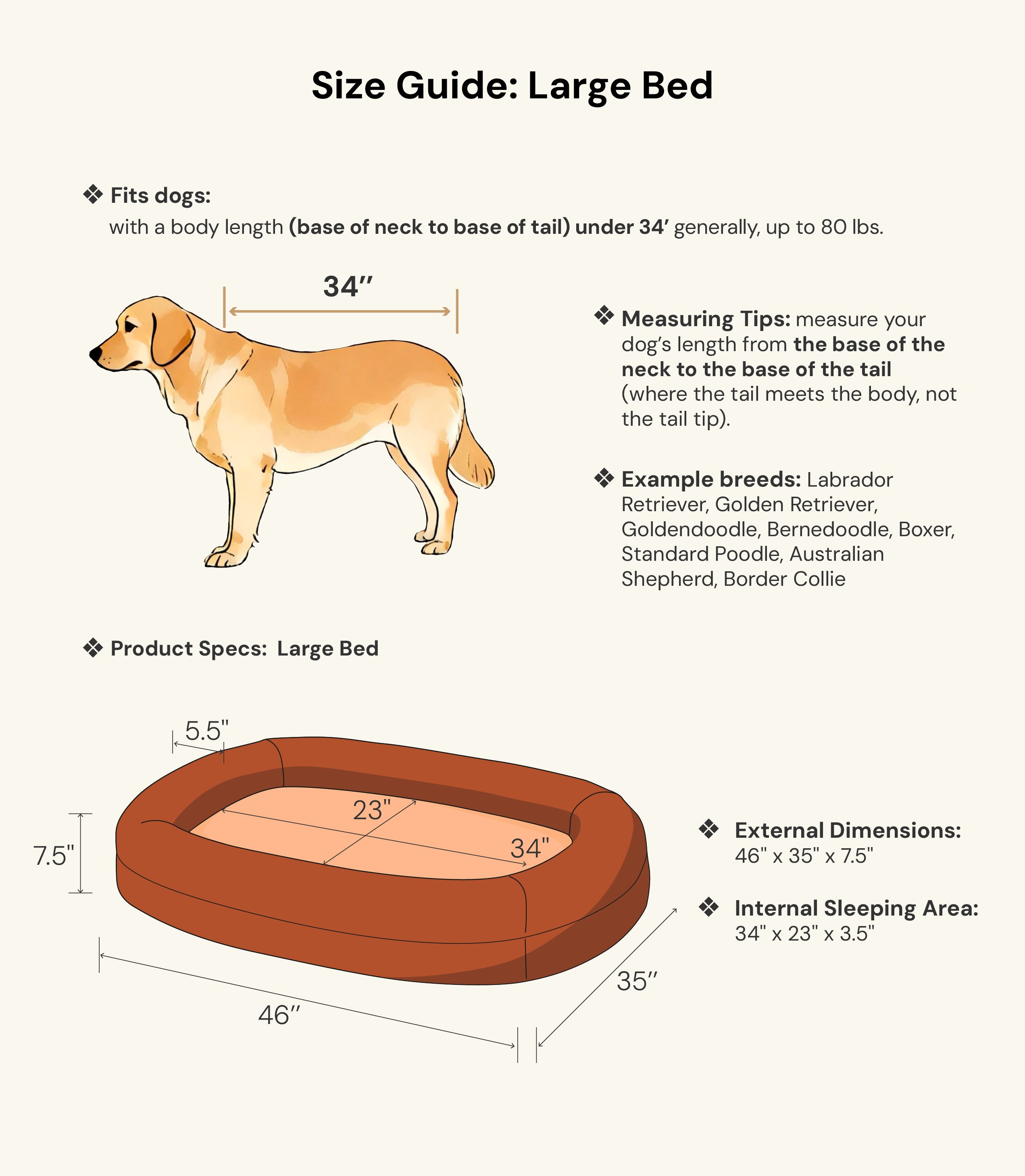 Large Cocoa Mocha Settle Bed