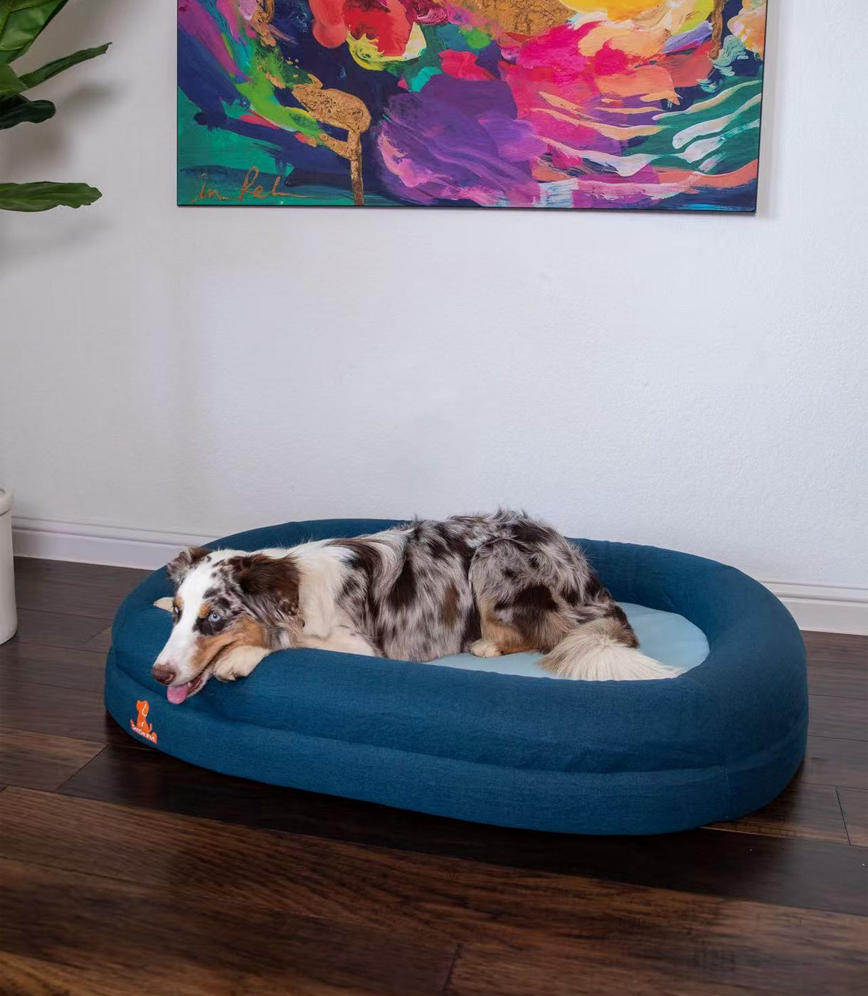 Large Twilight Blue Settle Bed