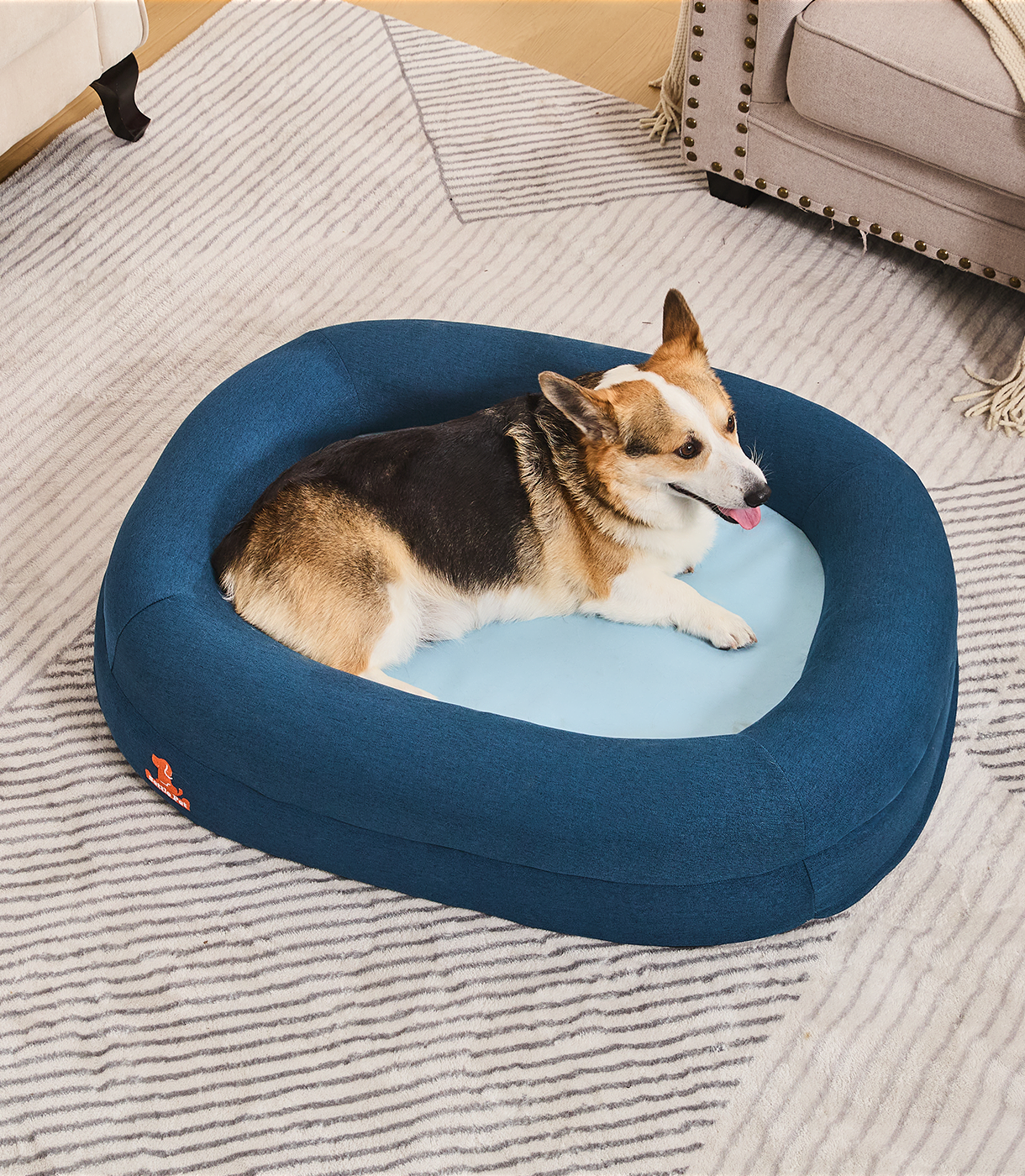 Medium Twilight Blue Settle Bed