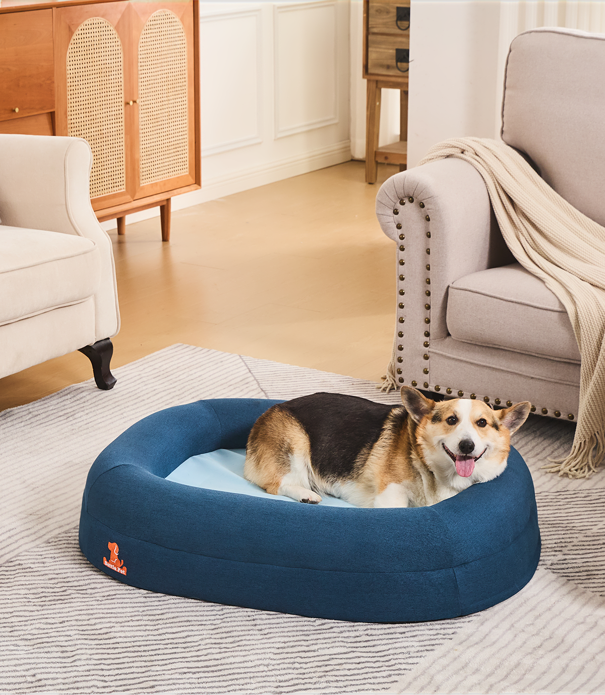 Medium Twilight Blue Settle Bed