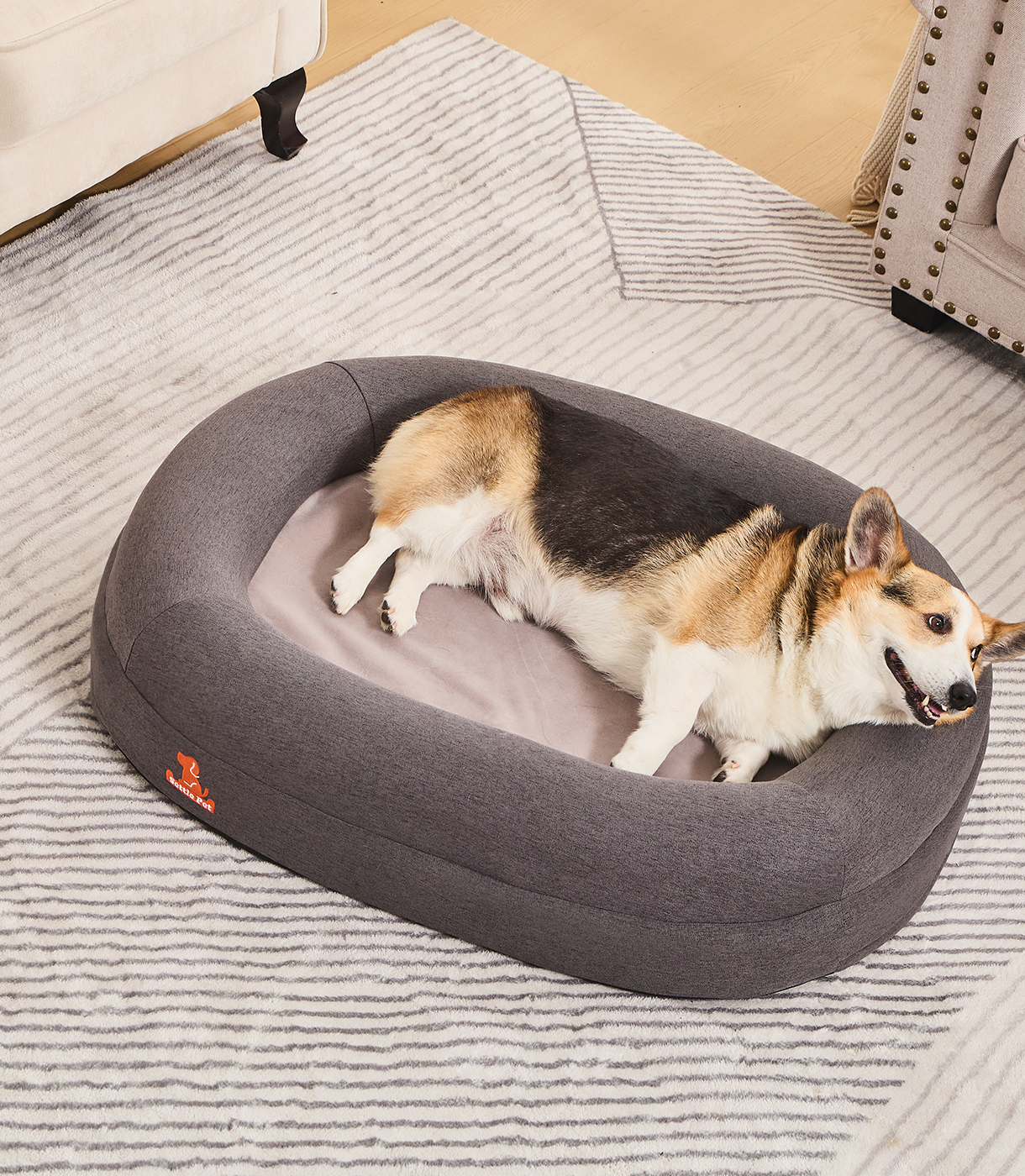 Medium Cloud Gray Settle Bed