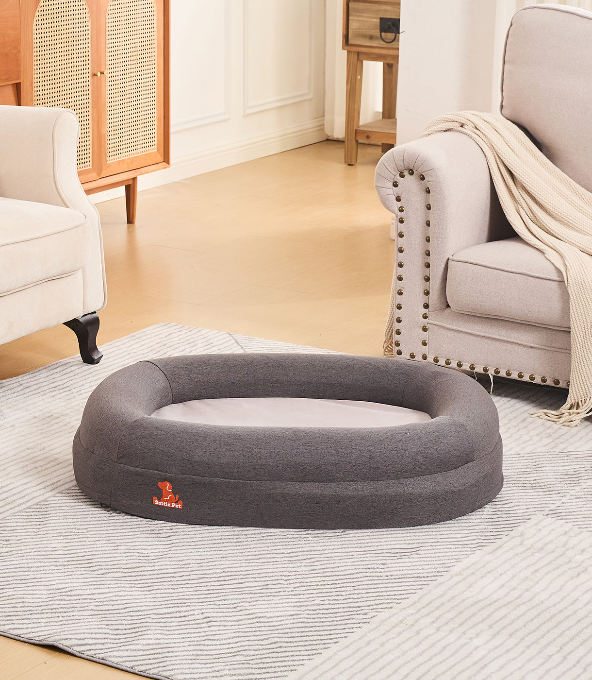 Medium Cloud Gray Settle Bed