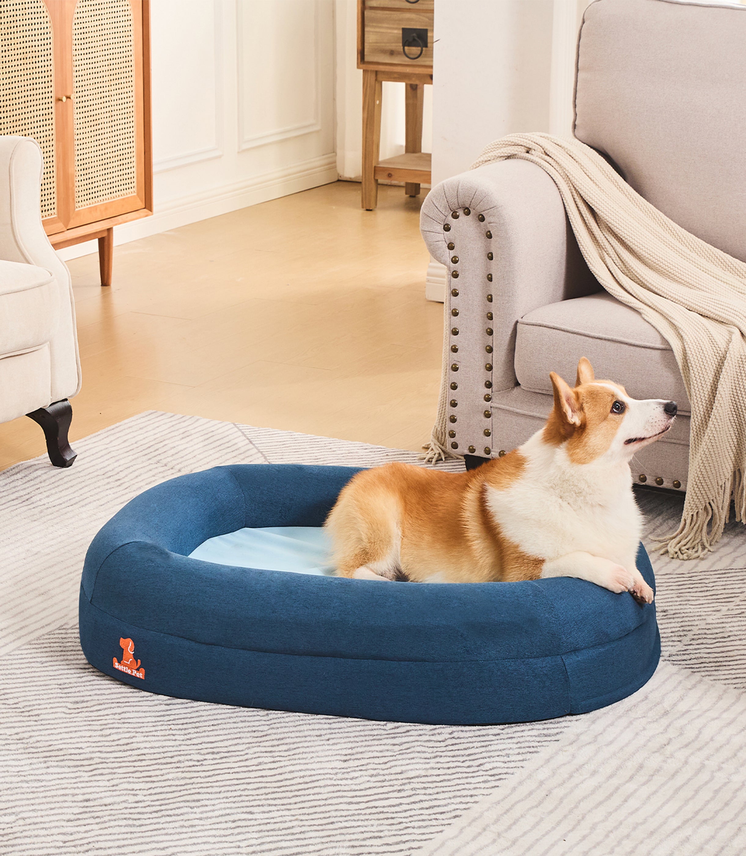 Medium Twilight Blue Settle Bed