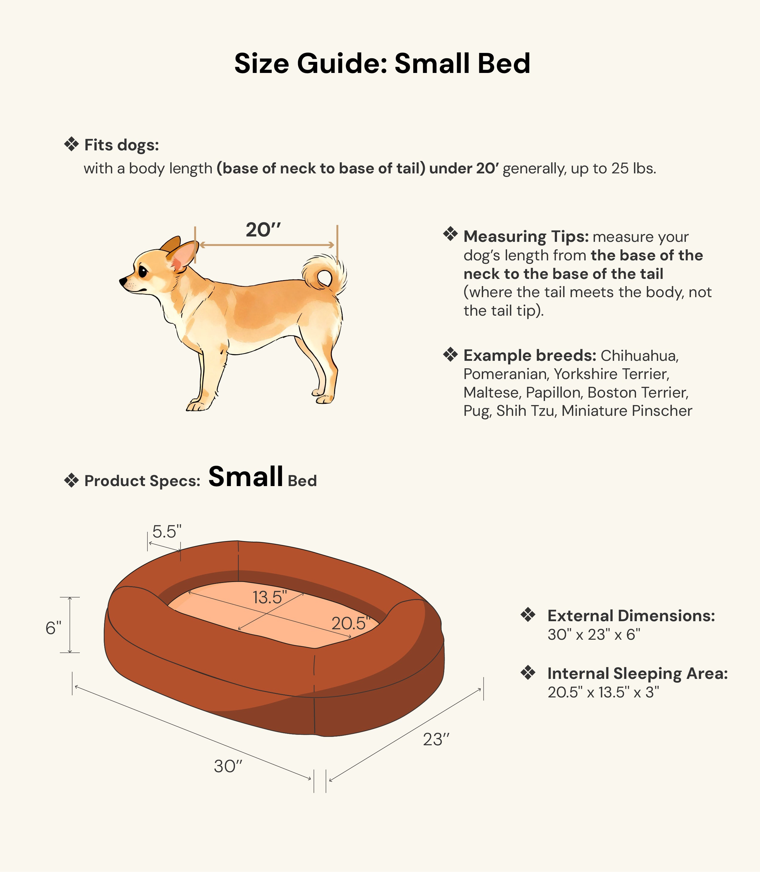 Small Cocoa Mocha Settle Bed